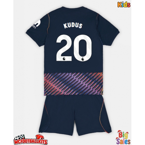 Tottenham Hotspur Mohammed Kudus #20 Replica Away Stadium Kit for Kids 2026-27 Short Sleeve (+ pants)
